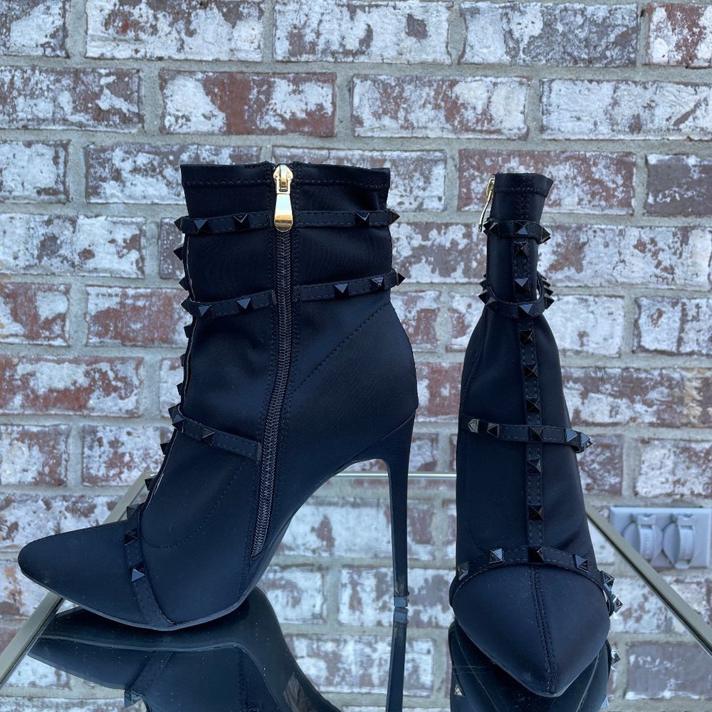 Billie So Me Black Stretch Billie High Heel Ankle Boots